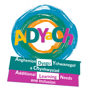  Gwasanaeth Anghenion Dysgu Ychwanegol a Chynhwysiad logo, Additional Learning Needs and Inclusion logo